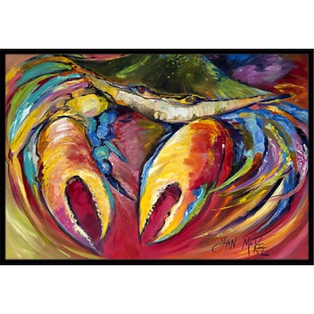 Carolines Treasures Blue Crab Stars Indoor and Outdoor Mat- 18 x 27 in. JMK1106MAT